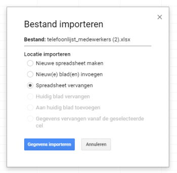 excel importeren